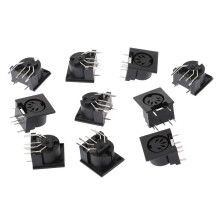 10 Pack MIDI DIN 5 Pin Connector DS501 Panel Mount Female Jack for Synthesizers and Audio Gear