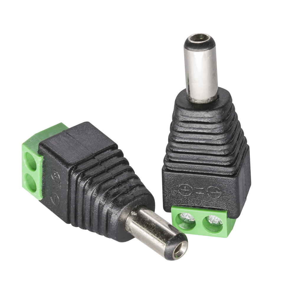 Male Barrel Connector 5.5Mm X 2.1Mm Dc Power Plug For Cctv And Led Strips, 20 Pack 9092120795790