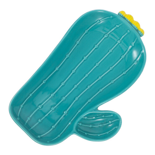 Adorable Cactus Plate Ceramic Dish for Salad Dessert Fruit