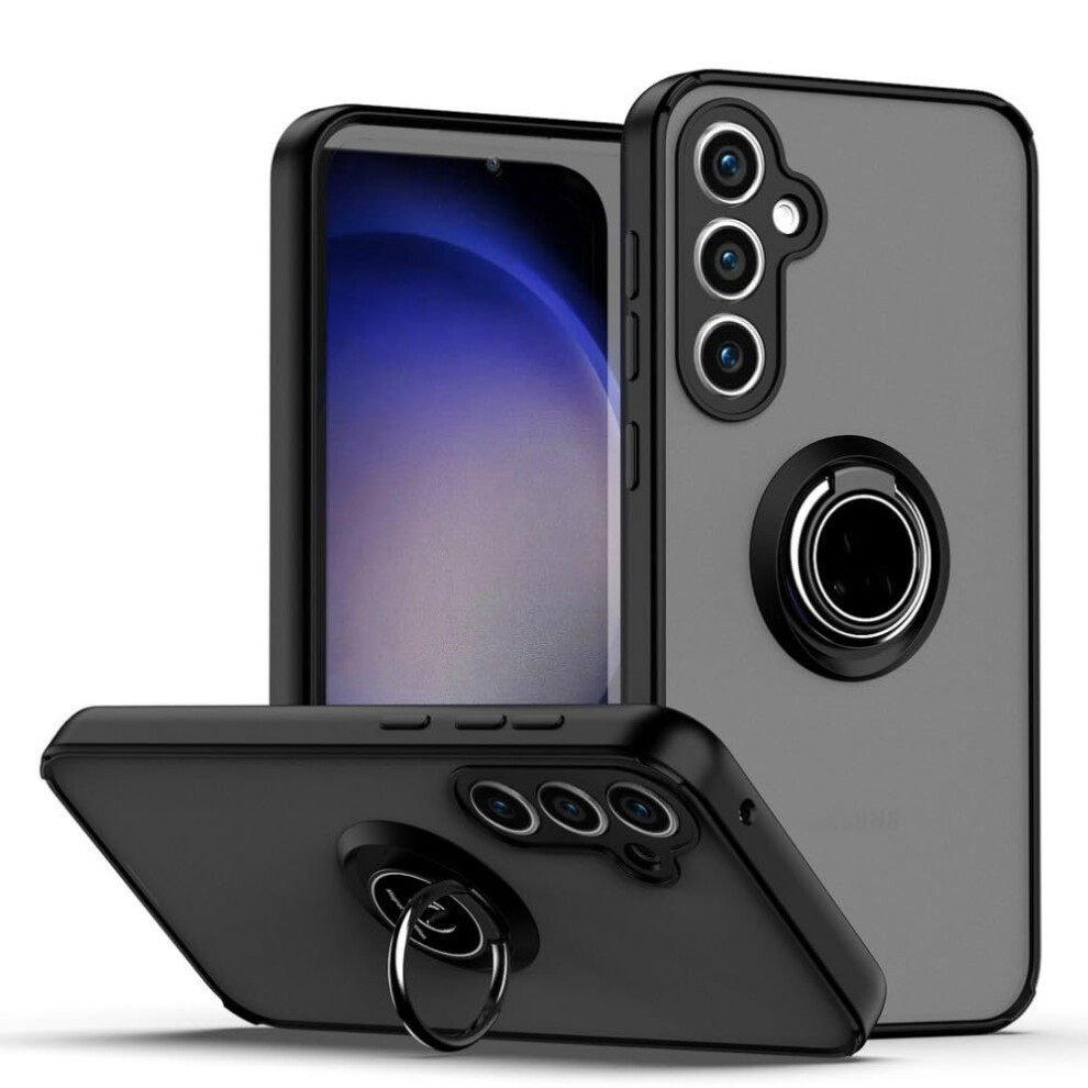 Case With Rotatable Ring Stand, 360 Full Protection, Slim Shockproof Cover, For Samsung S23 Ultra S23 Fe Black 9073542732204