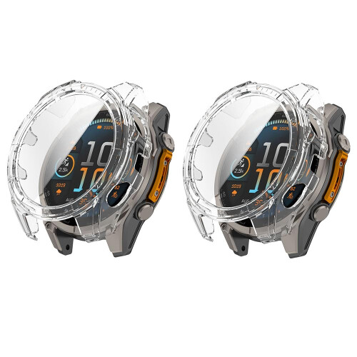 Transparent Scratchproof Case with Screen Protector and Shockproof Bumper for Garmin Tactix 8 Solar 51mm