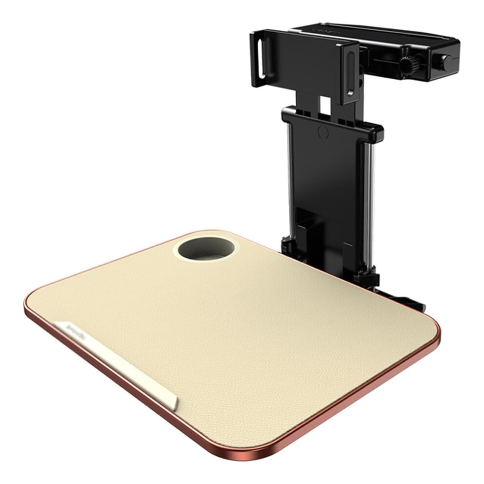 Foldable Car Seat Tray Table For Travel And Rv, Adjustable Multifunctional Back Seat Dining Table Beige