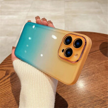 Case for iPhone 13 Gradient Rainbow Clear Silicone Cover with Camera Protector T2 Slim Fit