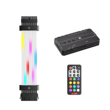 24-Stykowy 5V Kabel Zasilający do Płyty Głównej ARGB, Przedłużacz Zasilania RGB, Kabel Zasilacza RGB do Złącza Płyty Głównej, Czarny