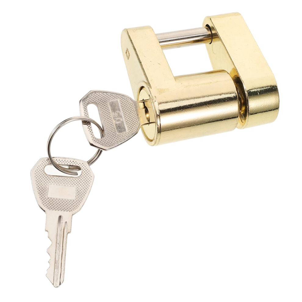 1/4 Inch Brass Trailer Coupler Lock With Solid Brass Core, AntiâTheft Hitch Lock, Universal Fit 9771547636793