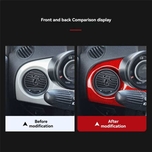 Driver'S Side Instrument Panel Air Vent Decorative Frame for  Abarth 500 595 2012-2015 Interior Modification Red 1