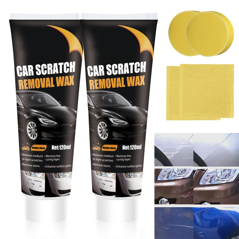 Car Scratch Remover Polishing Wax 120Ml Scratch And Polish Kit With Sponge And Towel 9771547592235