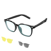 Smart Audio Glasses Bluetooth Calling with Mic, Blue Light Blocking, Voice Assistant, Black Frame