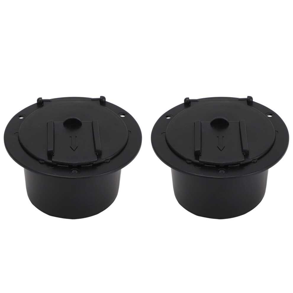 2 Set Round Rv Cable Hatch Cover, Abs Weatherproof Power Cord Hatch With Screws For Camper Trailer 9771547592297