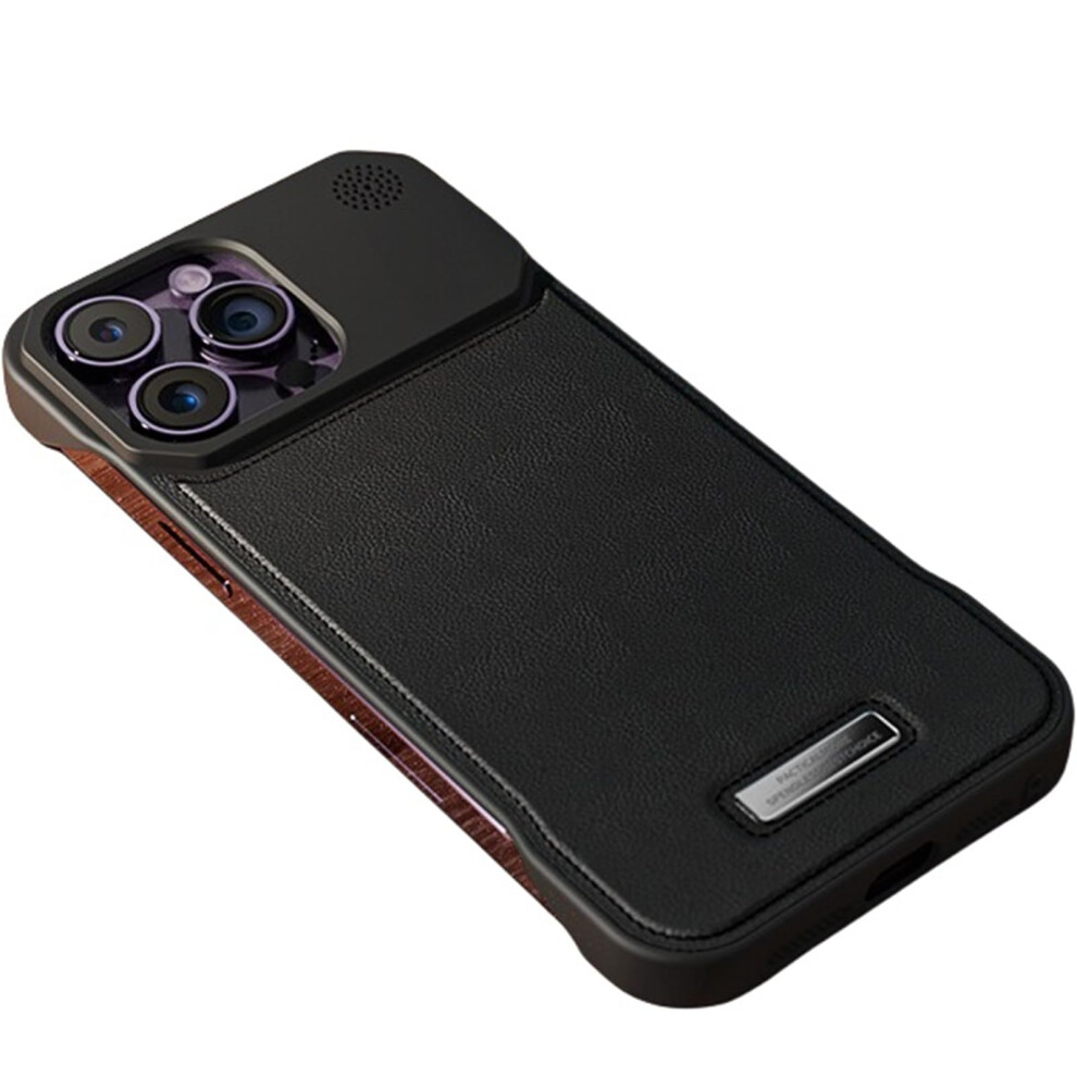 Frameless Slim Leather Magsafe Case For Iphone 16 Pro Max, Scratchresistant, Luxury Hard Pc, Black 9330225033899