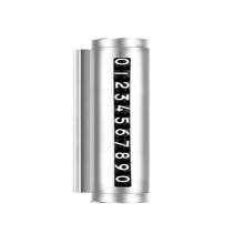 Metal Temporary Parking Card for Car with Rotating Number Display, Durable Aluminum, Silver