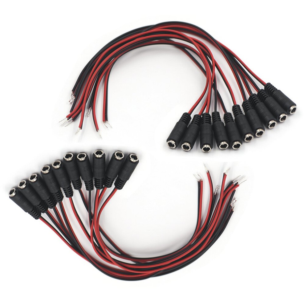 20Pack 10 Inch Female Dc Power Pigtail Cable 2.1Mm X 5.5Mm Connector For Cctv Cameras 9092120796889