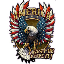 American Flag Decal Bald Eagle Sticker Waterproof Vinyl USA Patriotic Eagle 9x6 Inch for Cars Trucks SUVs
