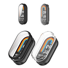 2 Pack Protective Case TPU Cover for Xiaomi Smart Band 10 9 8 Full Screen Protection Black and Clear