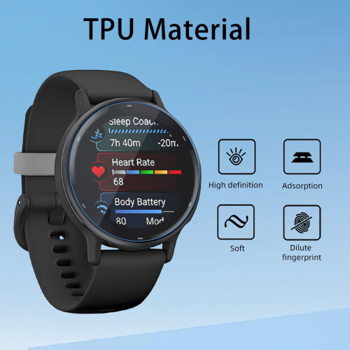 Blue Light Blocking Screen Protector Soft TPU Clear Film HD Touch Sensitive 6 Pack for Garmin Vivoactive 5 1