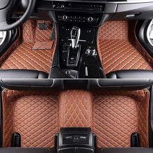 Waterproof Leather Car Floor Mats for Opel Astra K 20152019, AntiSlip Easy Clean Brown Set
