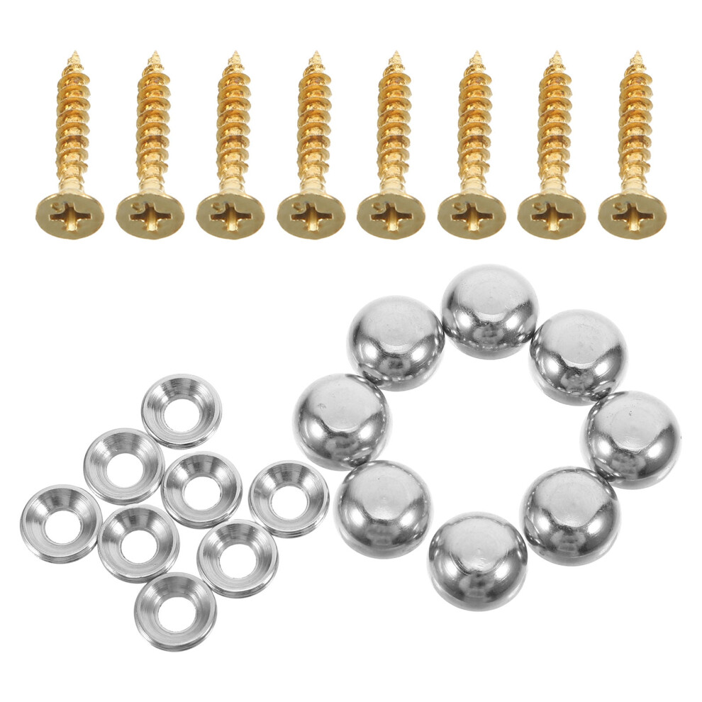 8Pcs Metal Screw Cover Cap Mirror Decorative Screws With Caps Mirror Screws Fasteners Sign Advertising Hardware Nails 9365509614204
