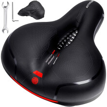 Șa de bicicletă cu gel pentru bărbați și femei – Șa neagră, confortabilă, lată, 24x20x8cm, impermeabilă, compatibilă cu oraș și MTB,