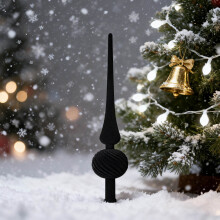 Velvet Finial Christmas Tree Topper – Vintage Spherical Mid-Century Ornament for Holiday Home & Party Decor