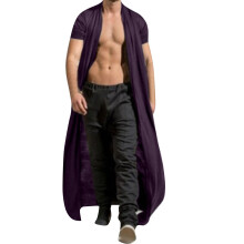 Trench da uomo slim fit, giacca a vento lunga slim fit da uomo, giacca casual a tinta unita.