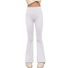 Mädchen Schlagleggings, hochtaillierte Yogahosen, Bootcut-Tanzhosen, Freizeithosen, Sportbekleidung, Kinder-Schlaghosen, Weiß, 13-14 Jahre