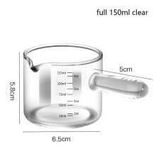 Xícara medidora de café expresso de vidro colorido, 60/125ml, com alça, bico em V, jarra de leite, utensílios de café, caneca medidora de