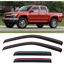 In-Channel raamvizieren/regenbeschermers voor 2004-2012 Chevy Colorado, raamventilatie winddeflectoren/zonneschermen voor 2004-2012 GMC Canyon Crew