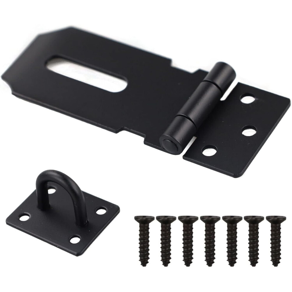 3" Stainless Steel Hasp & Staple Lock Â Heavy-Duty Shed, Gate, Door, Window, Cabinet, Pet Cage Â Compatible With Standard Padlocks 9365509617304