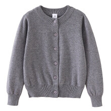 Strikkede cardigans for gutter og jenter, langermede lette vårgensere for barn, størrelser 1-10 år, 150, grå
