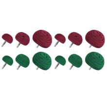 12PC Dome Type Sanding Mop Polishing Pad, Nylon Fiber Polishing Wheel, 180 Grains Mixed with 320 Grains(Red+Green Mixed)