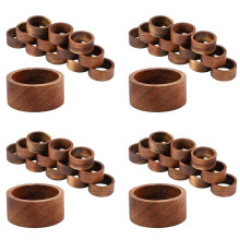 48 Pieces Wood Napkin Rings Dining Table Napkin Holder Decorative Holiday Napkin Rings for Table Decoration