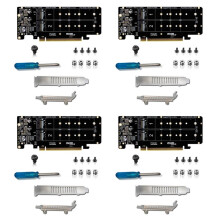 4X PCIE X16 na M.2 M-Key NVMEx4 SSD 2U Server Riser Card Dwustronna 4-Dyskowa Karta NVME PCI-EX16 Split Card