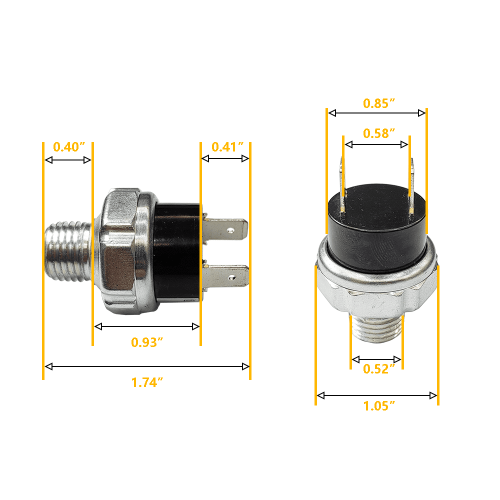 Ζεύγος Διακοπτών Πίεσης Αέρα 150-180PSI Τύπος Βάσης Δεξαμενής Σπείρωμα 1/4" NPT 12V 24V DC 1
