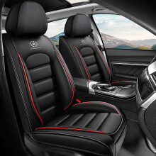 Waterproof Faux Leather Car Seat Covers for MercedesBenz GLK 350 20102015, Black and Red Front Set, Breathable Deluxe Cushion Protectors