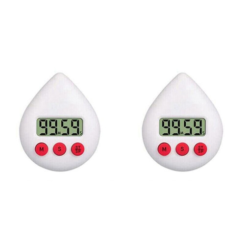 2X Digital Clock Timer Temperature Humidity Visual Countdown Timer Wall Clock White