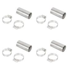 4X, 24Mm Heater Exhaust Pipe Connector Air Parking Heater Stainless Steel Gas Vent Hose with Clamps for Webasto Heater