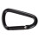 60 Pcs Black D Shaped Aluminum Alloy Carabiner Hook Keychain 5