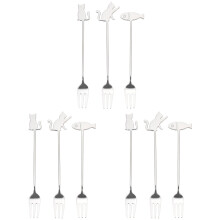 9Pcs Classic Design Stainless Steel Dessert Forks Perfect for Home Use