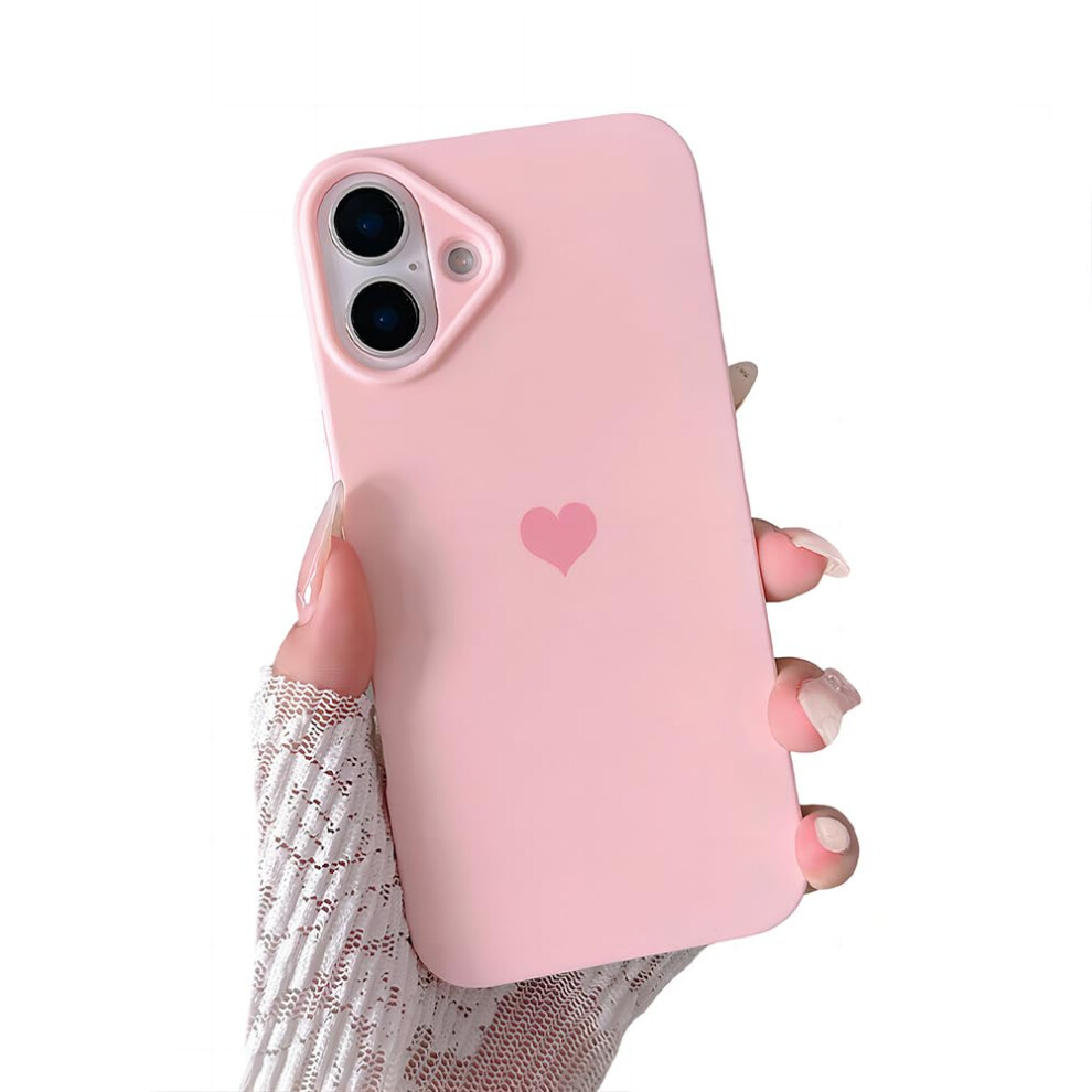 Cute Shockproof Silicone Case For Iphone 13 Pro Love Heart Soft Touch With Raised Camera Protection Pink 9330225034537