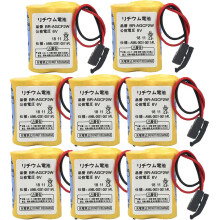 8 Pack BRAGCF2W Lithium Backup Battery 6V 2200mAh with Black Plug for FANUC Controller