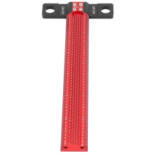 Aluminiumlegierung Lochmarkierungs-T-Lineal 30 cm für Holzarbeiten, Rot/Schwarz