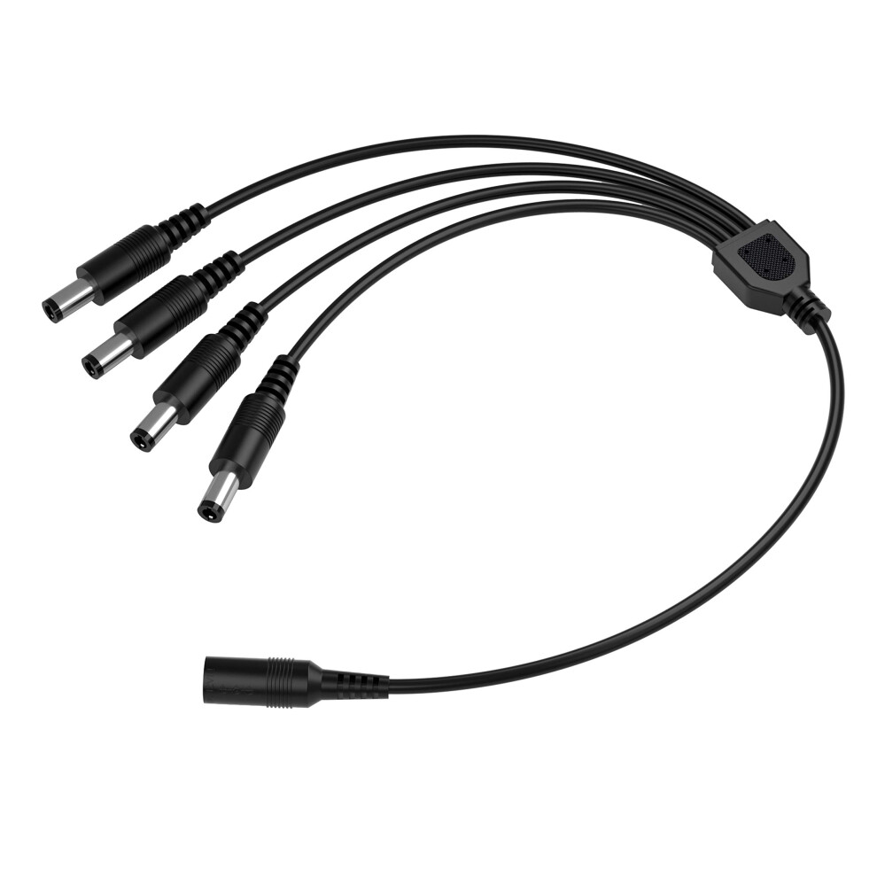 Dc Power Splitter Cable 1 To 4 5.5Mm X 2.1Mm For Cctv Security Camera System Black 9092120798456