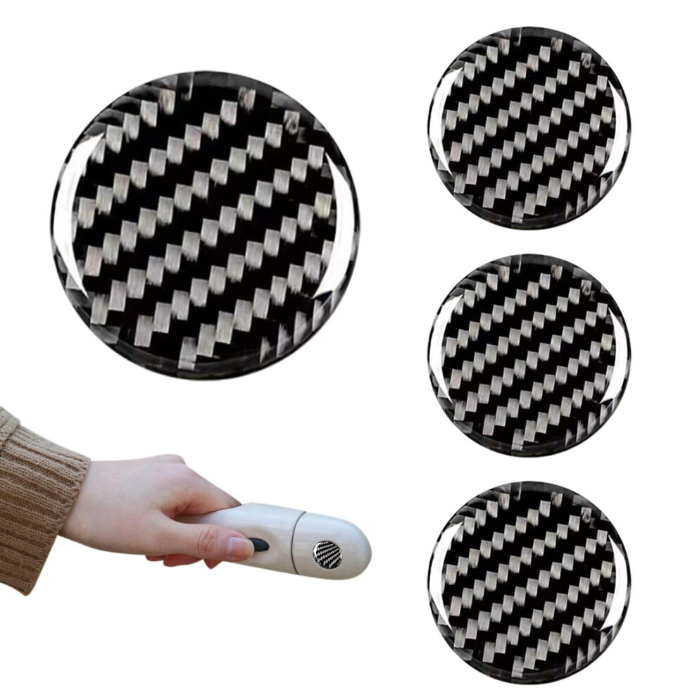 Carbon Fiber Car Door Lock Keyhole Cover Set 4Pcs, Antirust Waterproof, Easy Snap Installation 9092120261547