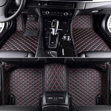 Custom Fit Waterproof Leather Floor Mats Black Red AntiSlip Durable for Mercedes Benz SLK R172