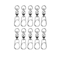 10Pcs Snap Swivels For Fishing Lures Stainless Steel Bearing-6