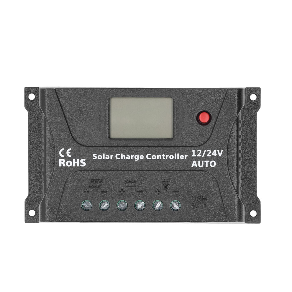 20A Pwm Solar Charge Controller For Rv Off Grid Use, Reliable Solar Panel Regulator Black 9092120799378