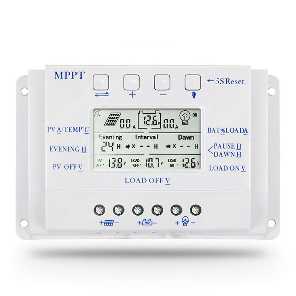 20A Solar Charge Controller 12V 24V Mppt Regulator With Lcd Display For Off Grid Battery Charging 9092120799446