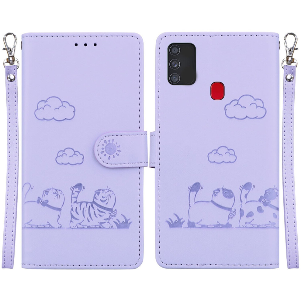 Wallet Case Leather Flip Cover 2019 With Card Slot Kickstand And Magnetic Closure For Umidigi A3s Purple 9330225035138