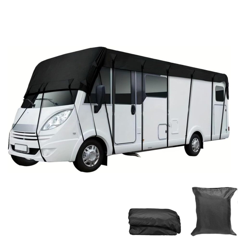 Waterproof Rv Roof Cover 5M X 3M Heavy Duty Oxford Motorhome Roof Protector With Uv And Windproof AllâWeather Shield Black 9073542733393