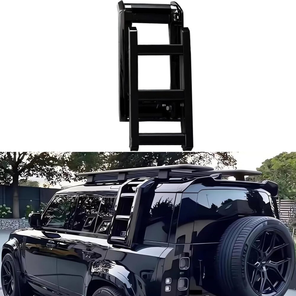 Side Ladder Glossy Easy Roof Access For Land Rover Defender Fits 90 110 130 20202025 Black 9771547638001